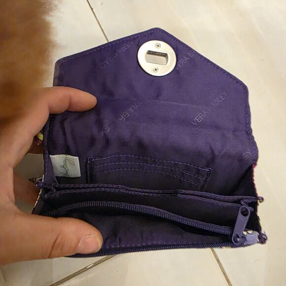 VERA BRADLEY Heather Paisley Turn Lock Wallet Wristlet Purple Teal - Picture 9 of 16